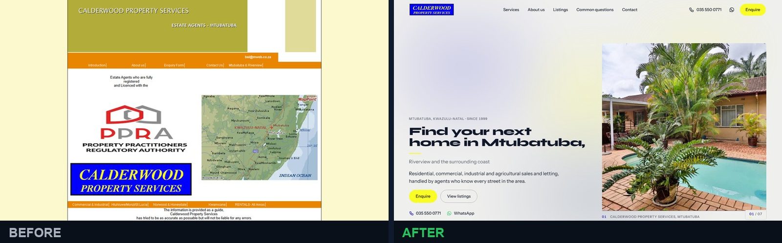Website Revamp — before and after example